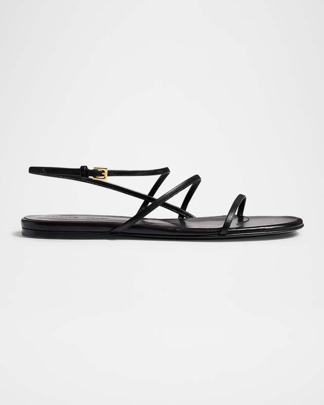 Strappy Leather Flat Sandals